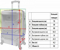 Чемодан из ABS пластика Bonro Style 75х30х50 см большой 10500602