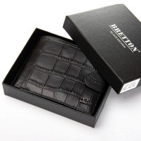 Мужской кожаный кошелек BE BRETTON 208-Y3204 black croco