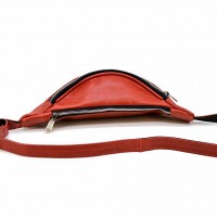 Кожаная женская красная сумка на пояс TARWA rr-3035-4lx