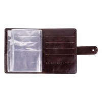 Кожаный картхолдер Hi Art «7 wonders of the world» CH-06 Crystal Brown Silk