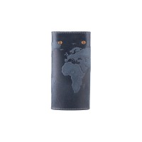 Ключница из кожи HiArt KH-05 Shabby Lagoon World Map