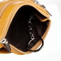 Женская кожаная косметичка-ключница Cosmetic A-00141 yellow