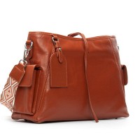 Женская кожаная сумка классическая ALEX RAI 91008-9 camel