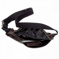 Мужская кожаная сумка бананка, сумка напоясная Grande Pelle 741620 