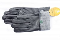 Черные женские перчатки из натуральной кожи Shust Gloves