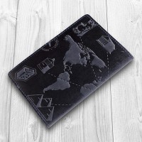 Обложка для паспорта из кожи HiArt PC-02 Shabby Ink 7 wonders of the world