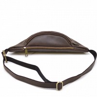 Мужская кожаная сумка бананка, сумка напоясная TARWA RC-3035-3md
