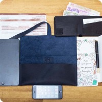 Тревел-кейс кожаный ручной работы кожи BlankNote 1.0 ночное небо