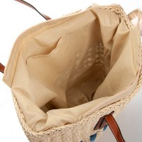 Пляжная плетеная сумка PODIUM 6150 beige blue
