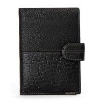 Мужской кожаный кошелек с обложкой на спаспорт BE BRETTON 42-NDL10 black
