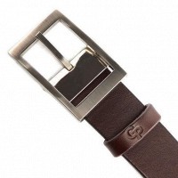 Мужской кожаный коричневый ремень GRANDE PELLE 00242