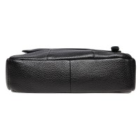 Мужская чёрная кожаная сумка Borsa Leather k18863-black
