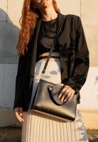 Женская кожаная сумка Fancy черная краст TW-FENCY-BLACK