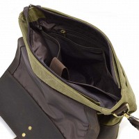 Мужская сумка через плечо из кожи и ткани TARWA RCh-6600-4lx