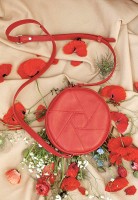 Кожаная круглая женская сумка Бон-Бон BlankNote красная BN-BAG-11-RED