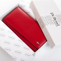 Женский кожаный кошелек BR DR. BOND W1-V-4 red-black