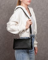 Женский молодежный кожаный клатч ALEX RAI 3092 black