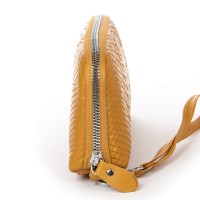 Женская кожаная косметичка Cosmetic 60096 yellow