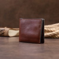 Мужское кожаное портмоне GRANDE PELLE 11308 Коричневое