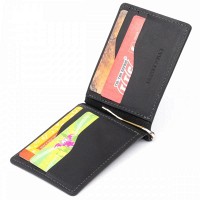 Кожаный зажим для купюр GRANDE PELLE 11294 Черный