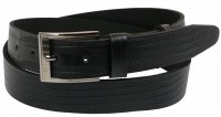 Мужской кожаный ремень под джинсы Skipper 1105-38 черный 3,8 см