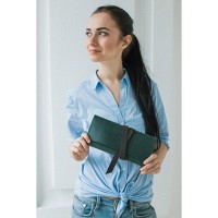 Тревел-кейс кожаный ручной работы кожи BlankNote 1.0 изумруд-орех
