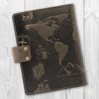 Картхолдер из кожи HiArt CH-06 Shabby Gavana Brown 7 wonders of the world