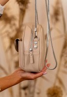 Кожаная женская сумка	мини The Wings Kroha tw-kroha-light-beige