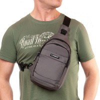 Мужская тканевая сумка-слинг Lanpad 63746 gray