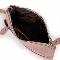 Женская кожаная косметичка-клюлчница Cosmetic bag 6001-A pink