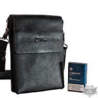 Мужская черная сумка из кожзаменителя Fashion 1308