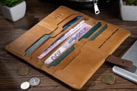 Кожаный бумажник Hi Art WP-06 Shabby Honey