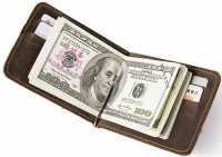 Мужской кожаный зажим для купюр Vintage 14935