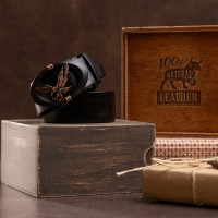 Мужской кожаный ремень автомат Vintage 20297