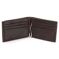 Мужской кожаный кошелек с зажимом для купюр BE BRETTON 168-24A brown