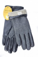 Женские серые комбинированные перчатки Shust Gloves
