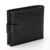 Мужской кожаный кошелек BE BRETTON 208-Z3204 black croco