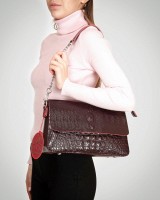 Женская кожаная сумка через плечо ALEX RAI 9346 bordo
