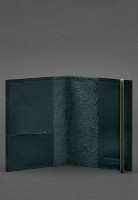 Кожаная обложка для паспорта  1.0 зеленая BN-OP-1-MALACHITE