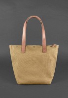 Кожаная плетеная женская сумка BlankNote Пазл L светло-коричневая Crazy Horse - BN-BAG-33-K-KR