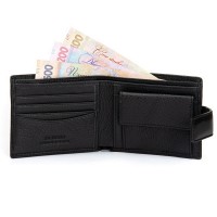 Мужской кожаный кошелек  DR. BOND MS-28CK black