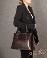 Женская кожаная сумка ALEX RAI 8772 brown