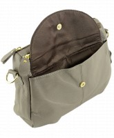 Женская кожаная серая сумка TRAUM (7322-18)