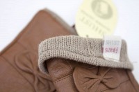 Женские кожаные коричневые перчатки Shust Gloves