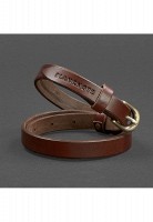 Женский узкий кожаный ремень BlankNote 15 мм Коричневый BN-BELT-4-FLINT