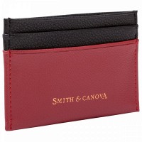 Кожаный картхолдер Smith and Canova 26827 Devere (Red-Black)
