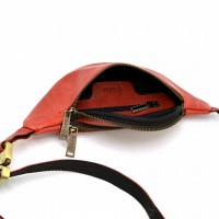 Кожаная красная сумка на пояс Tarwa rr-3034-3md