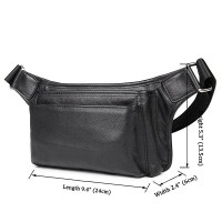 Мужская кожаная сумка бананка, сумка напоясная John McDee JD3016A