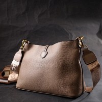 Молодежная женская кожаная сумка с косметичкой Vintage 22320 