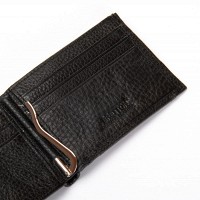Мужской кожаный кошелек с зажимом для купюр BE BRETTON 168-24B black